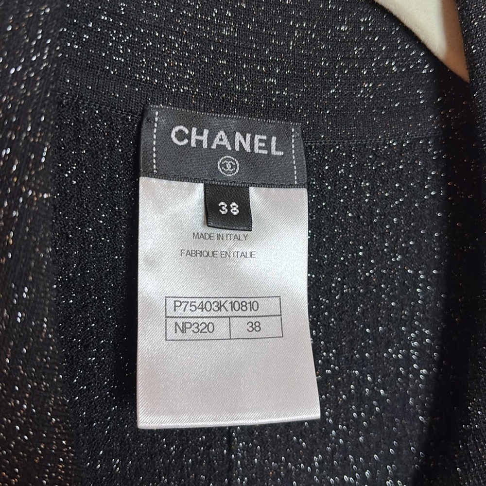 EUC CHANEL women’s black lurex jumpsuit size French 38 - Picture 6 of 14